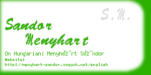 sandor menyhart business card